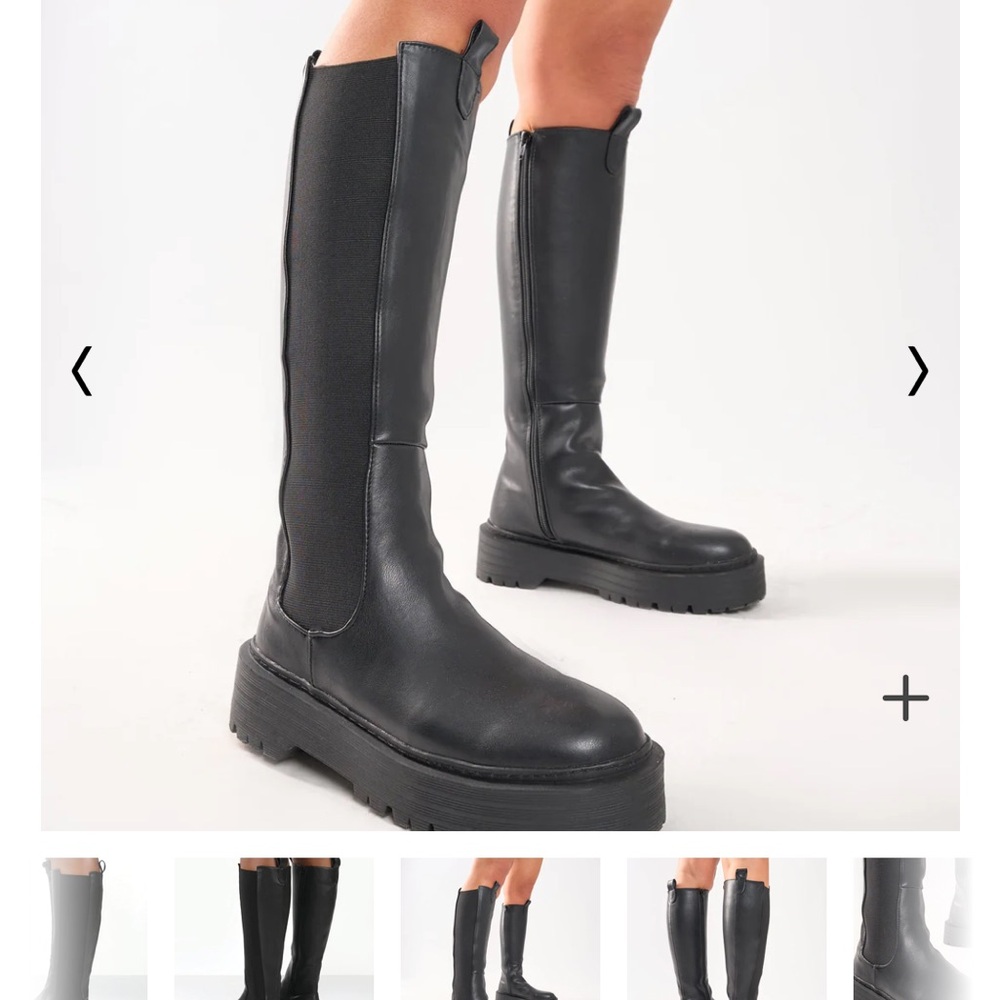 Black Knee-High Leather Boots